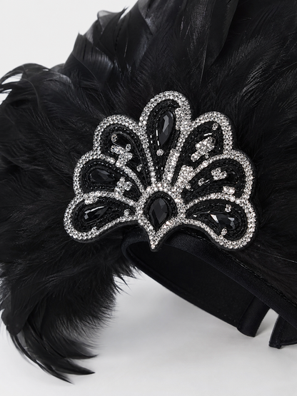 Carnival feather and sequin headpiece