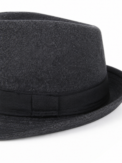 Costume fedora hat with black ribbon