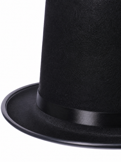 Black Carnival Top Hat with Wide Brim