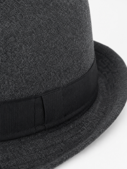 Costume fedora hat with black ribbon