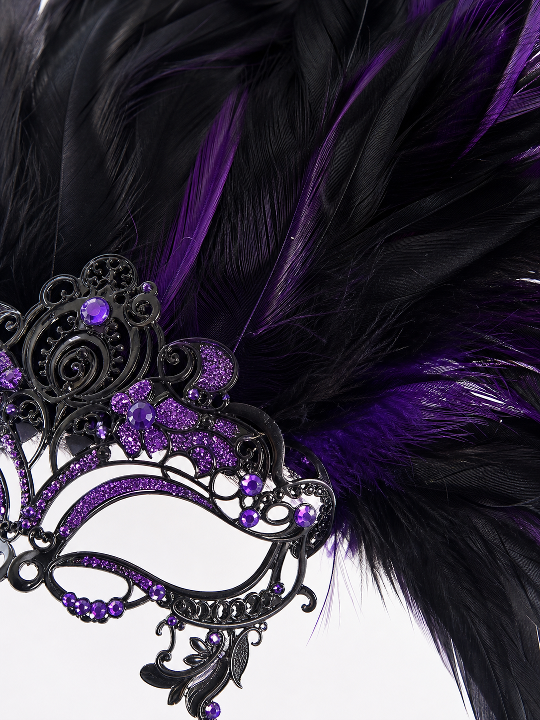 Carnival Headpiece with Feathers and Mask