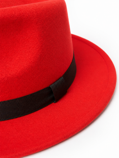 Carnival Fedora Hat with Black Ribbon