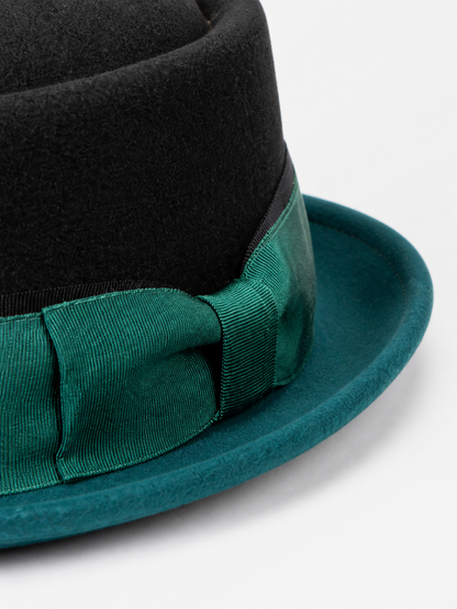 Carnival fedora hat with contrasting ribbon