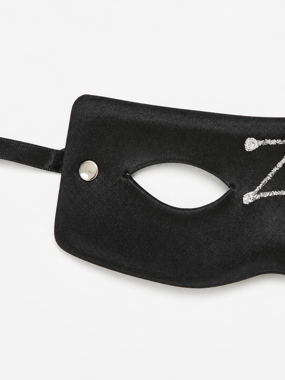 Zorro masquerade mask with a glittering emblem
