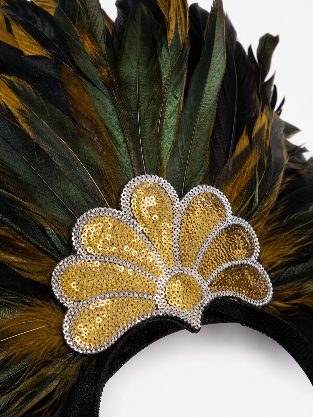Carnival Feather and Sequin Headpiece