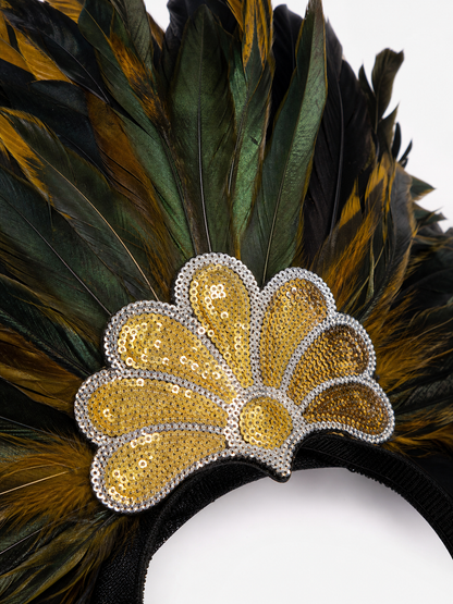 Carnival Feather and Sequin Headpiece