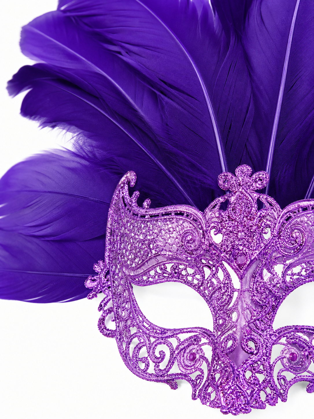 Carnival Headpiece with Feathers and Mask
