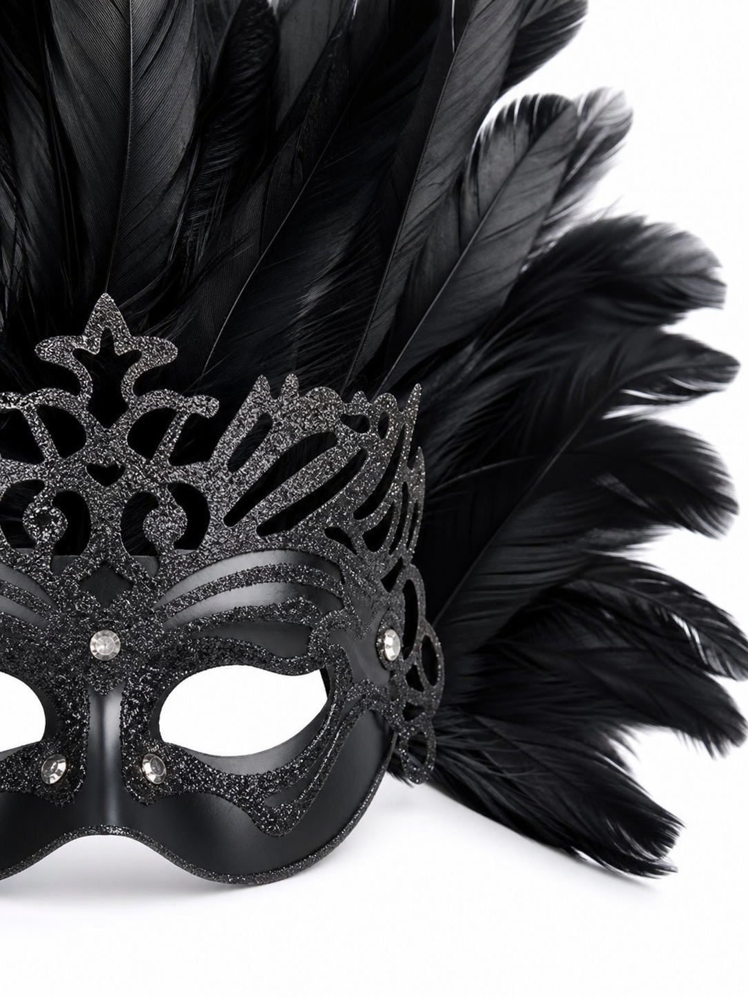 Carnival Feather Headpiece with Mask