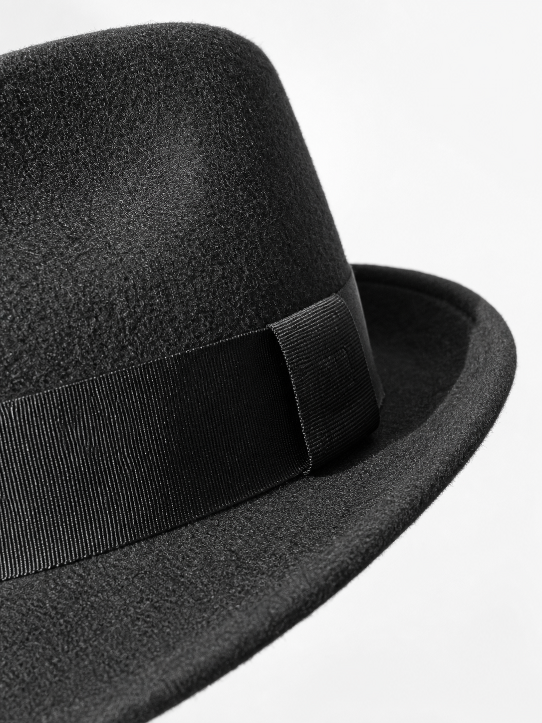 Black carnival fedora hat with ribbon