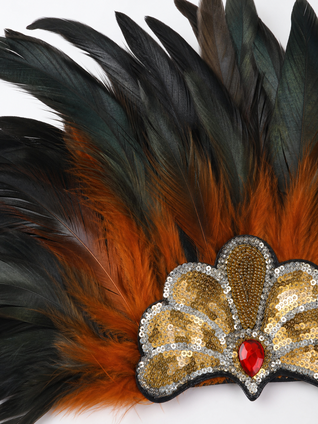 Carnival Feather and Bead Headpiece