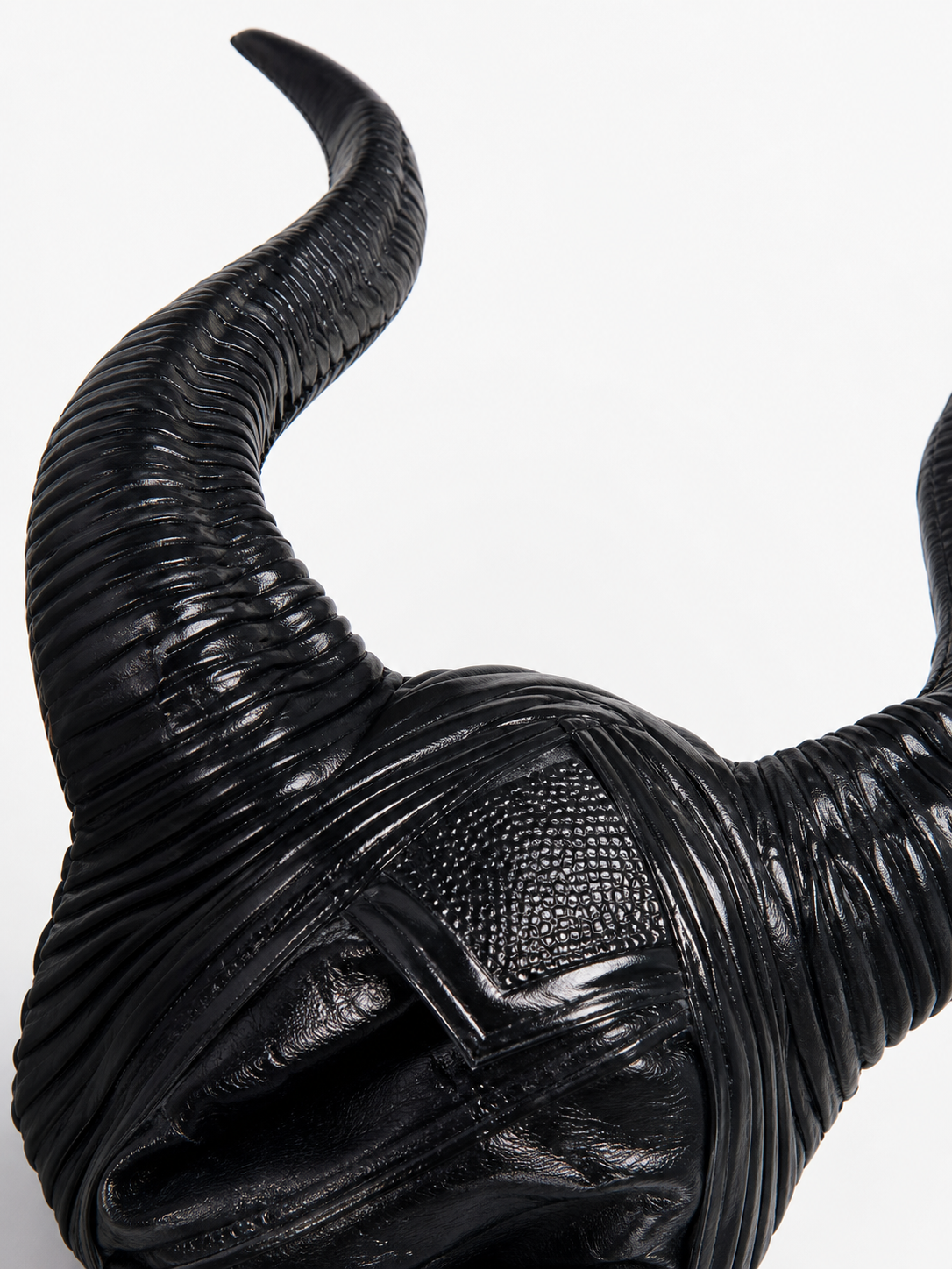 Black Headpiece with Two Curved Horns