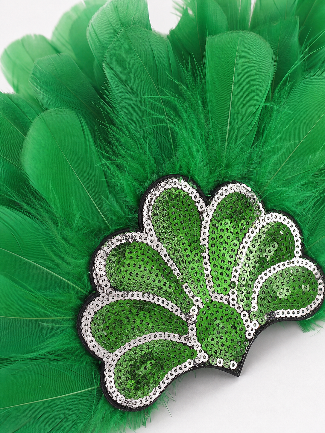 Carnival Headpiece with Green Feathers