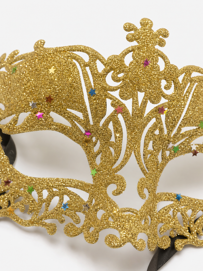 Masquerade Eye Mask with Gold Glitter