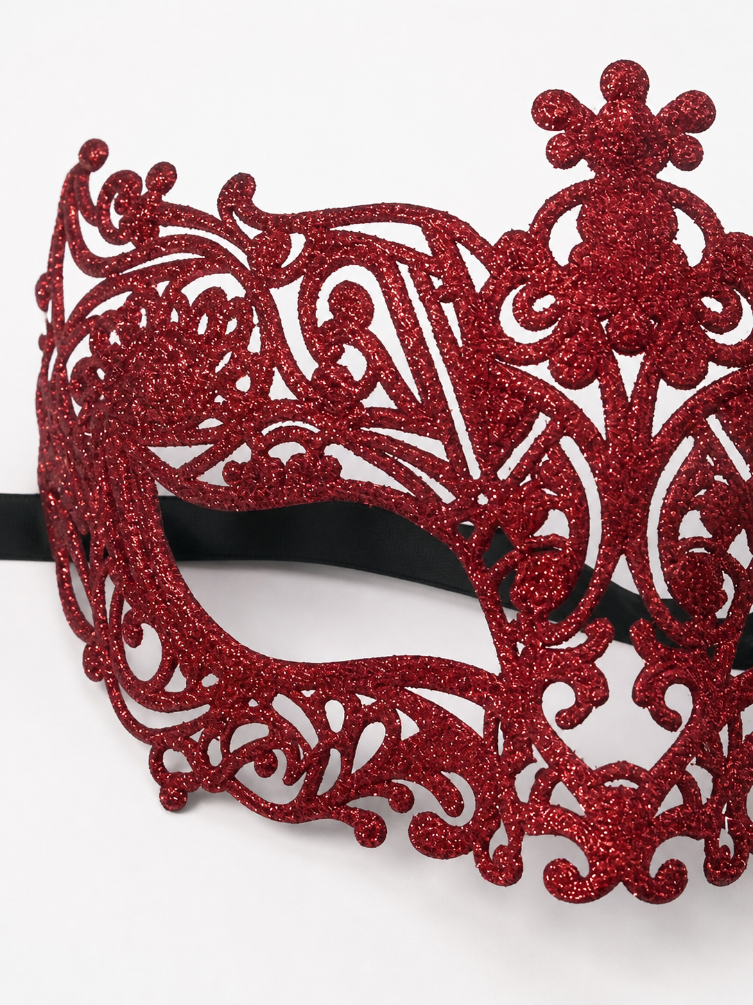 Red Glitter Masquerade Eye Mask