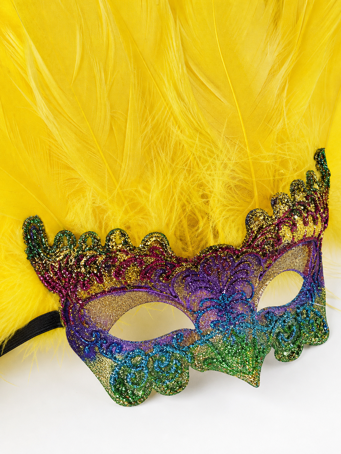 Carnival headpiece with yellow feathers