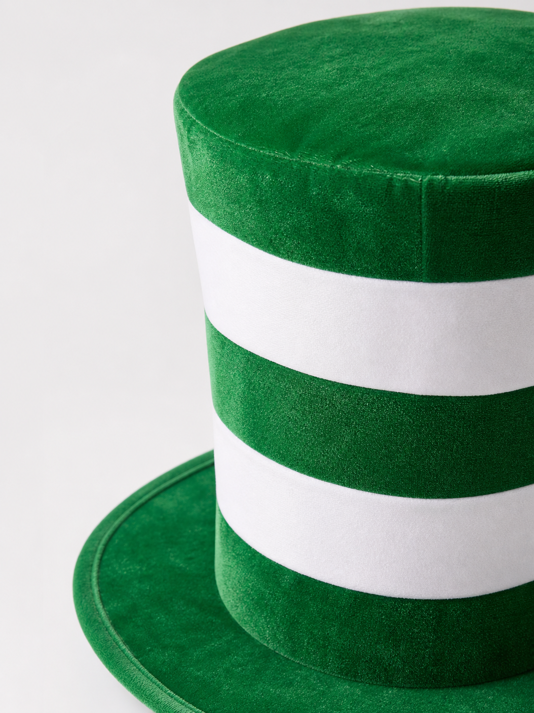 Carnival Top Hat in Green and White Stripes