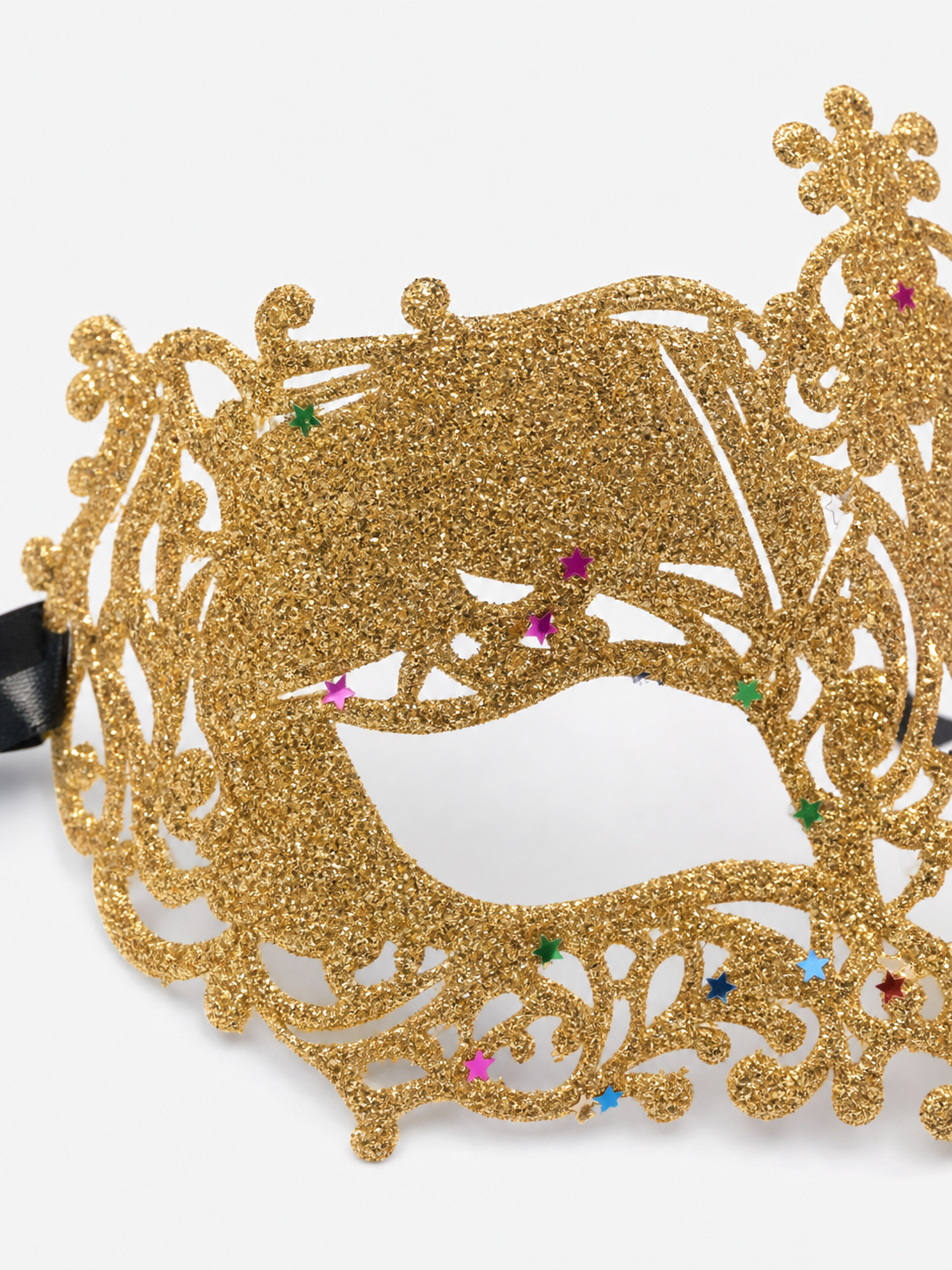Masquerade Eye Mask with Gold Glitter