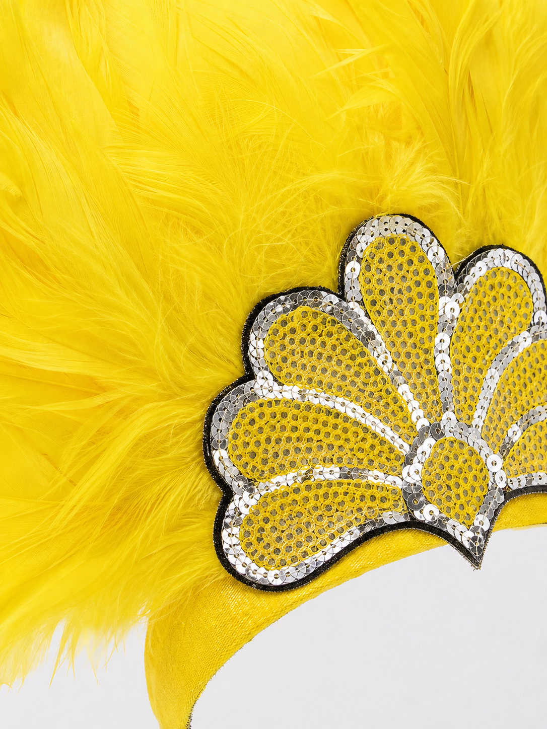 Yellow Carnival Headpiece with Gold Fan