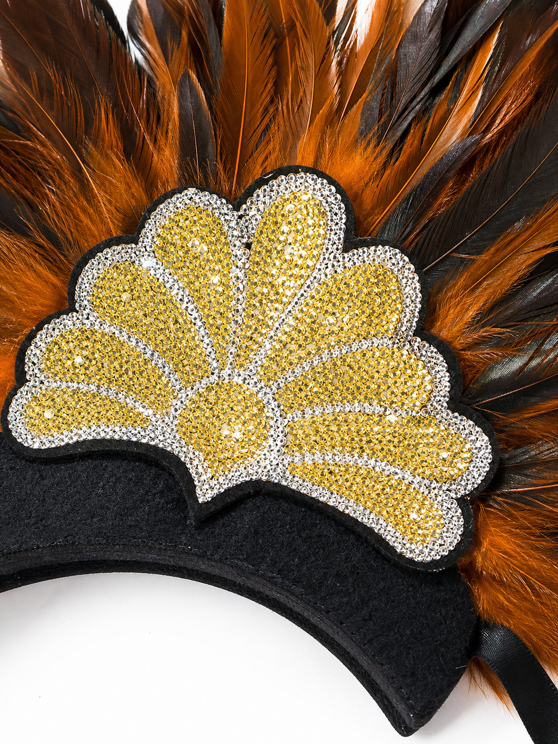 Carnival Headpiece with Orange Feathers