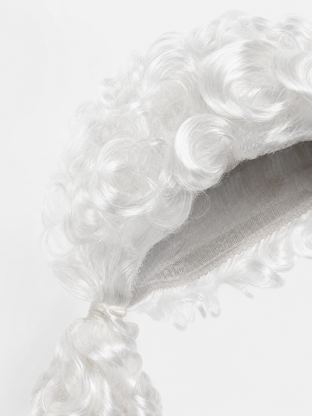 White Curly Lawyer Wig for Masquerade