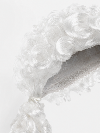 White Curly Lawyer Wig for Masquerade