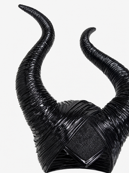 Carnival Headpiece with Black Horns detail view