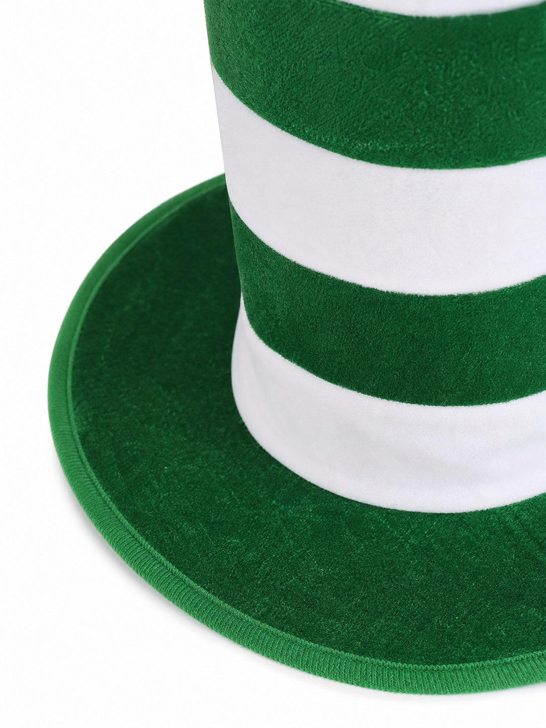 Carnival Top Hat in Green and White Stripes