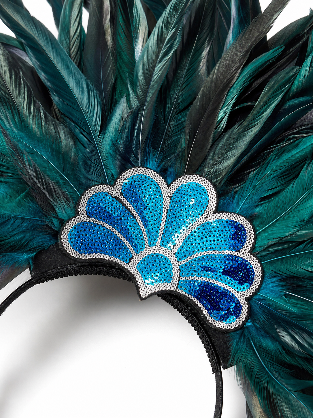 Carnival Headpiece with Blue Feathers