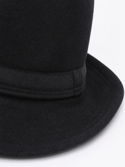 Black Carnival Fedora Hat with Wide Brim