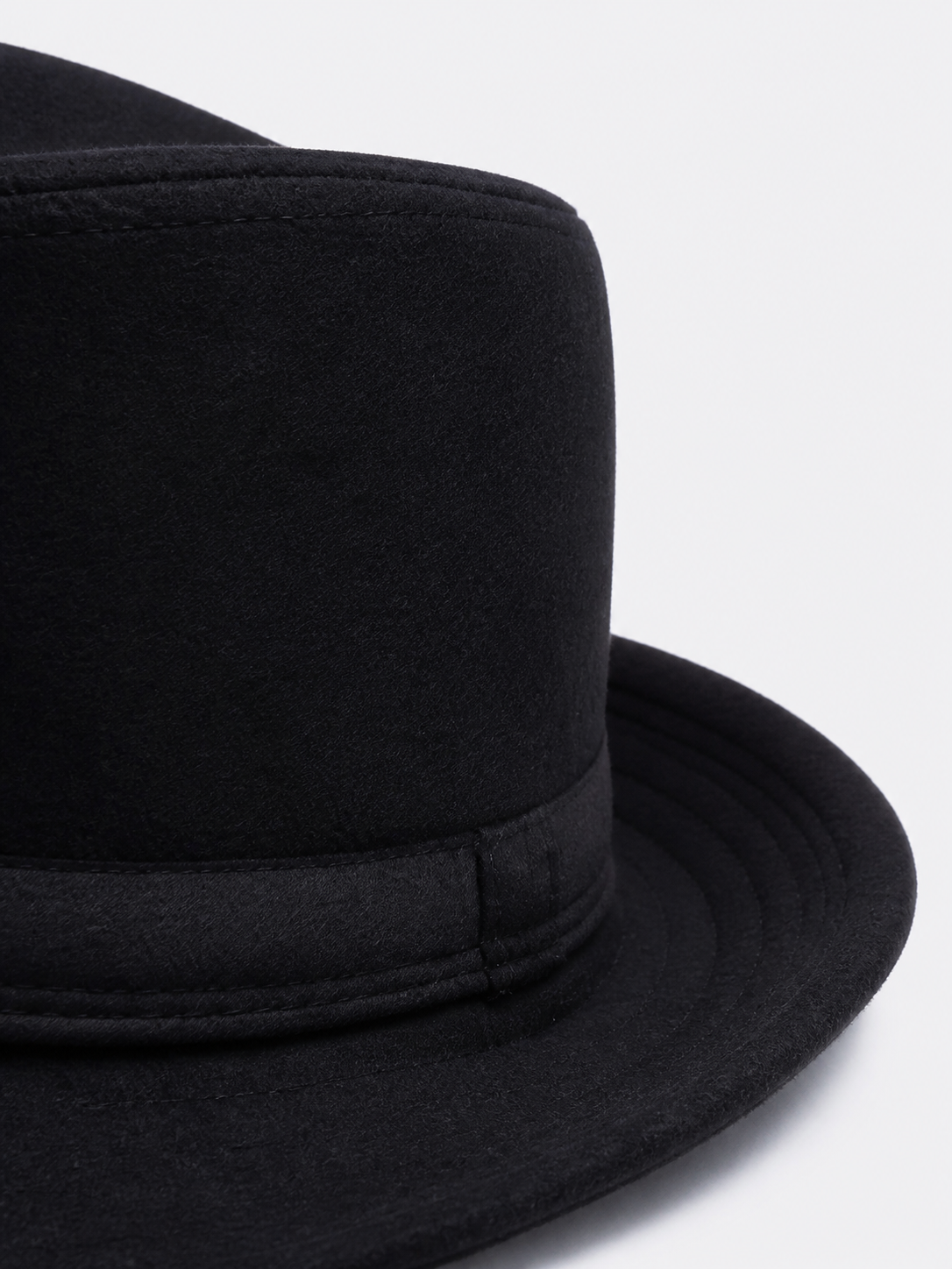 Black Carnival Fedora Hat with Wide Brim