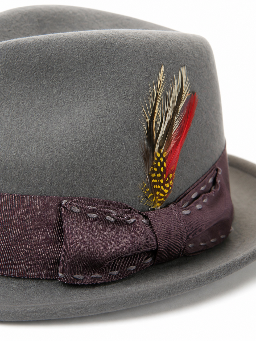 Carnival Fedora Hat with Feathers for Masquerade