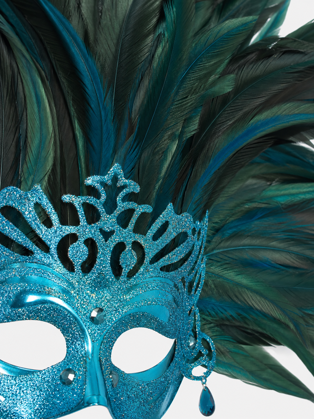 Carnival feathered headpiece with mask