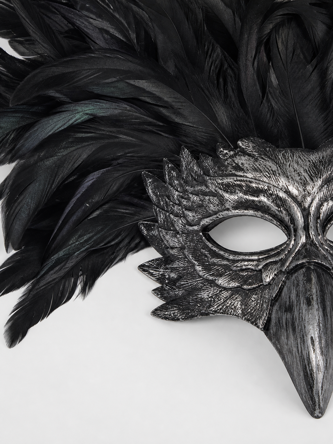 Carnival Eagle Mask with Black Feathers