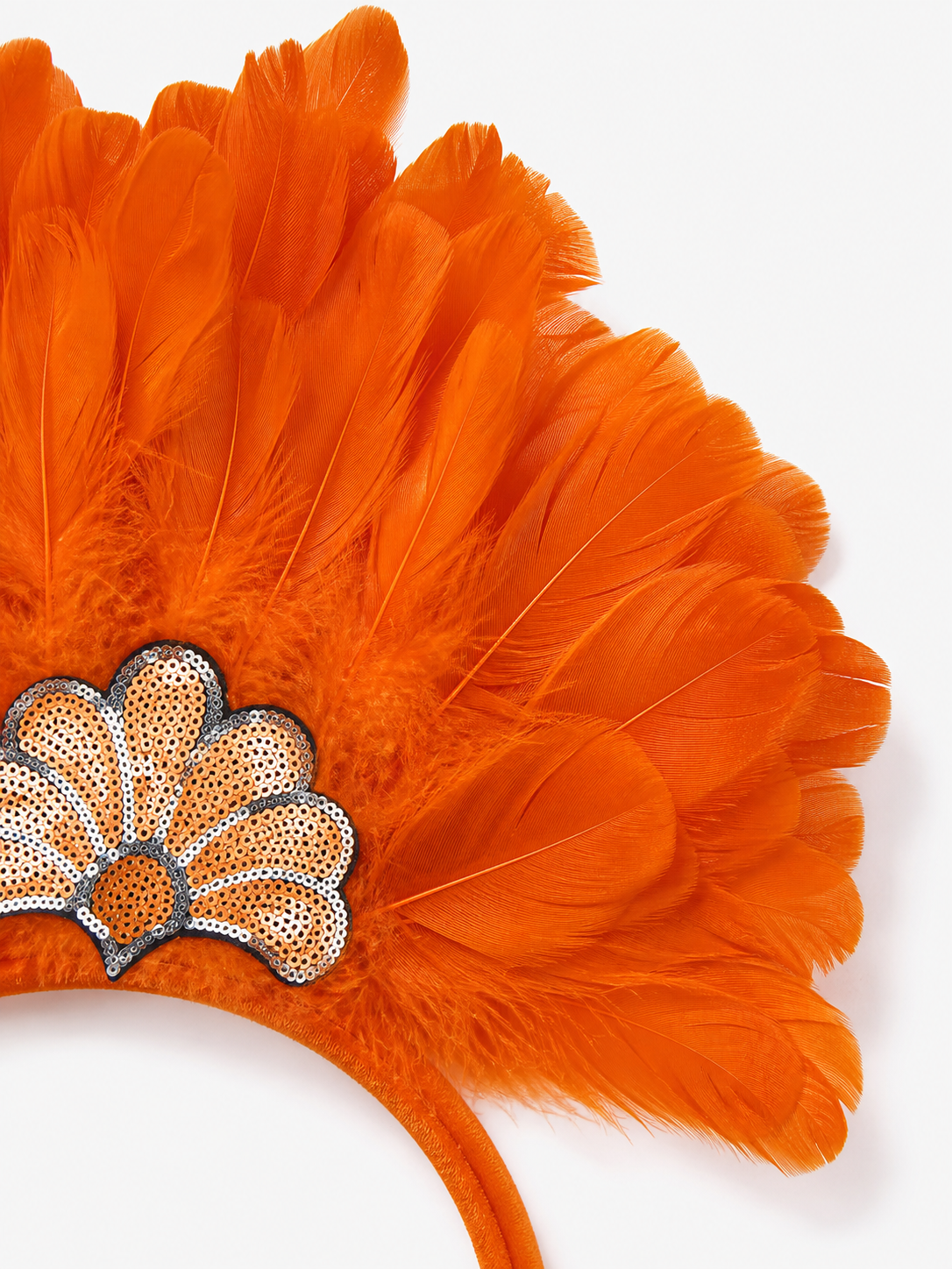 Carnival Headpiece with Orange Feathers