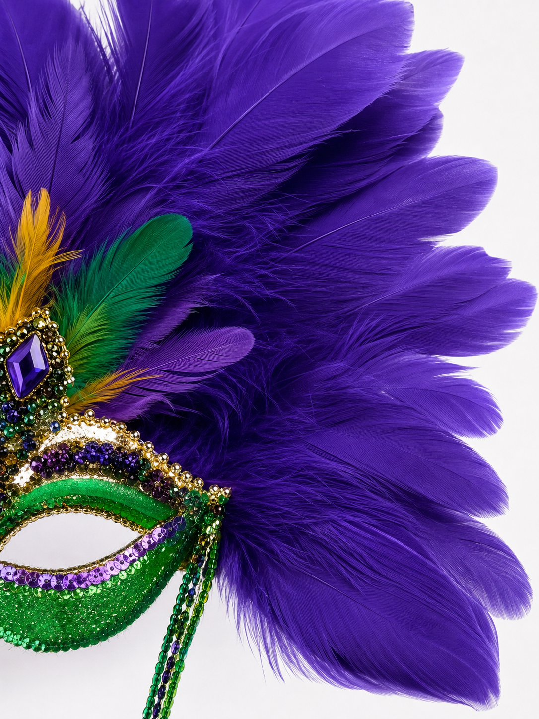 Masquerade Mask with Purple Feathers