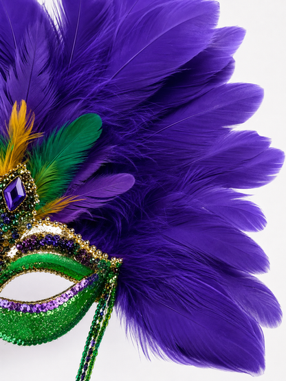 Masquerade Mask with Purple Feathers