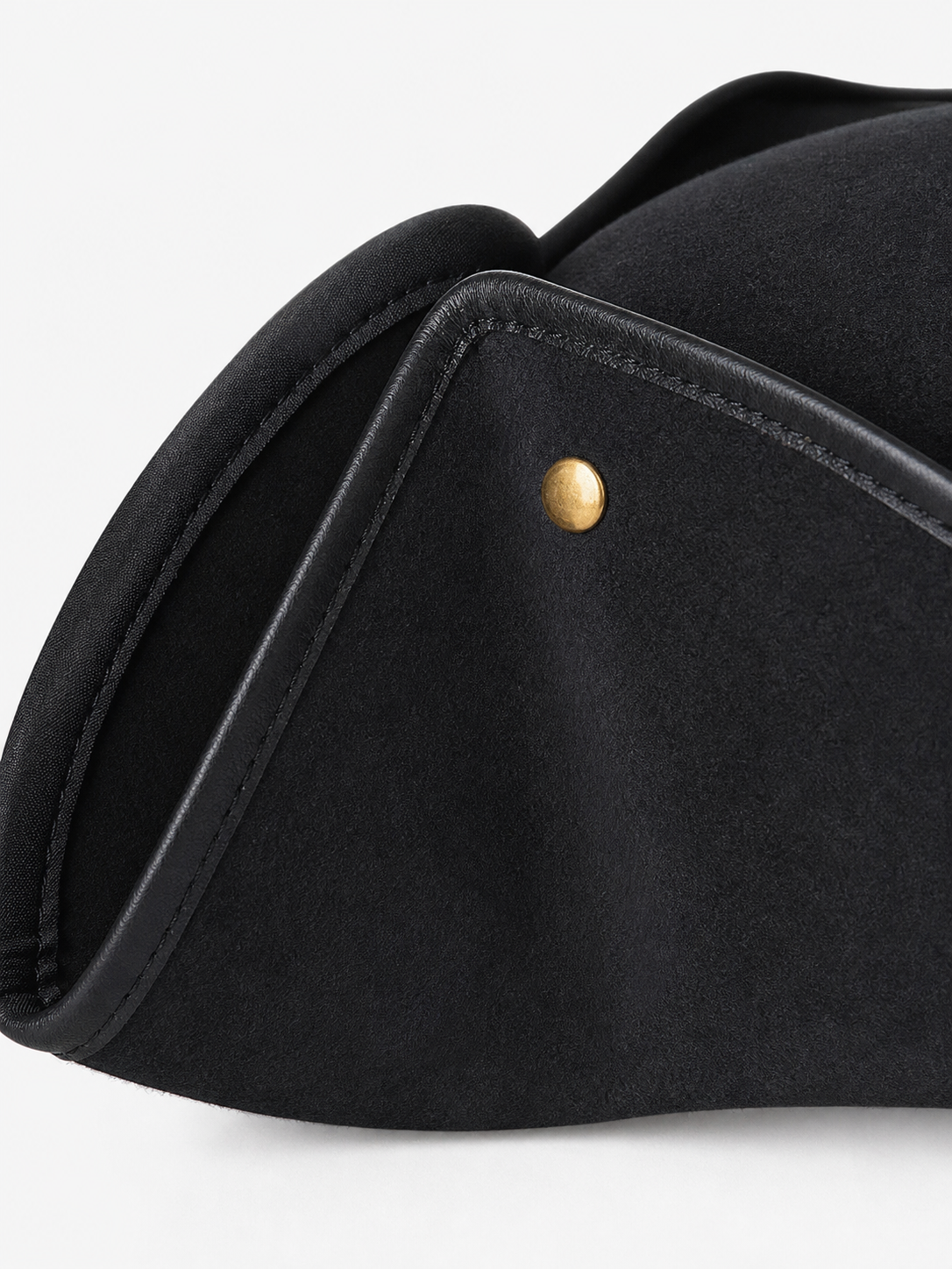 Classic Pirate Hat for Kids, Wide Tricorn Pirate Captain Hat with Raised Pointed Sides and Gold-Colored Accents for Halloween Costume, Dress-Up Play and Themed Parties