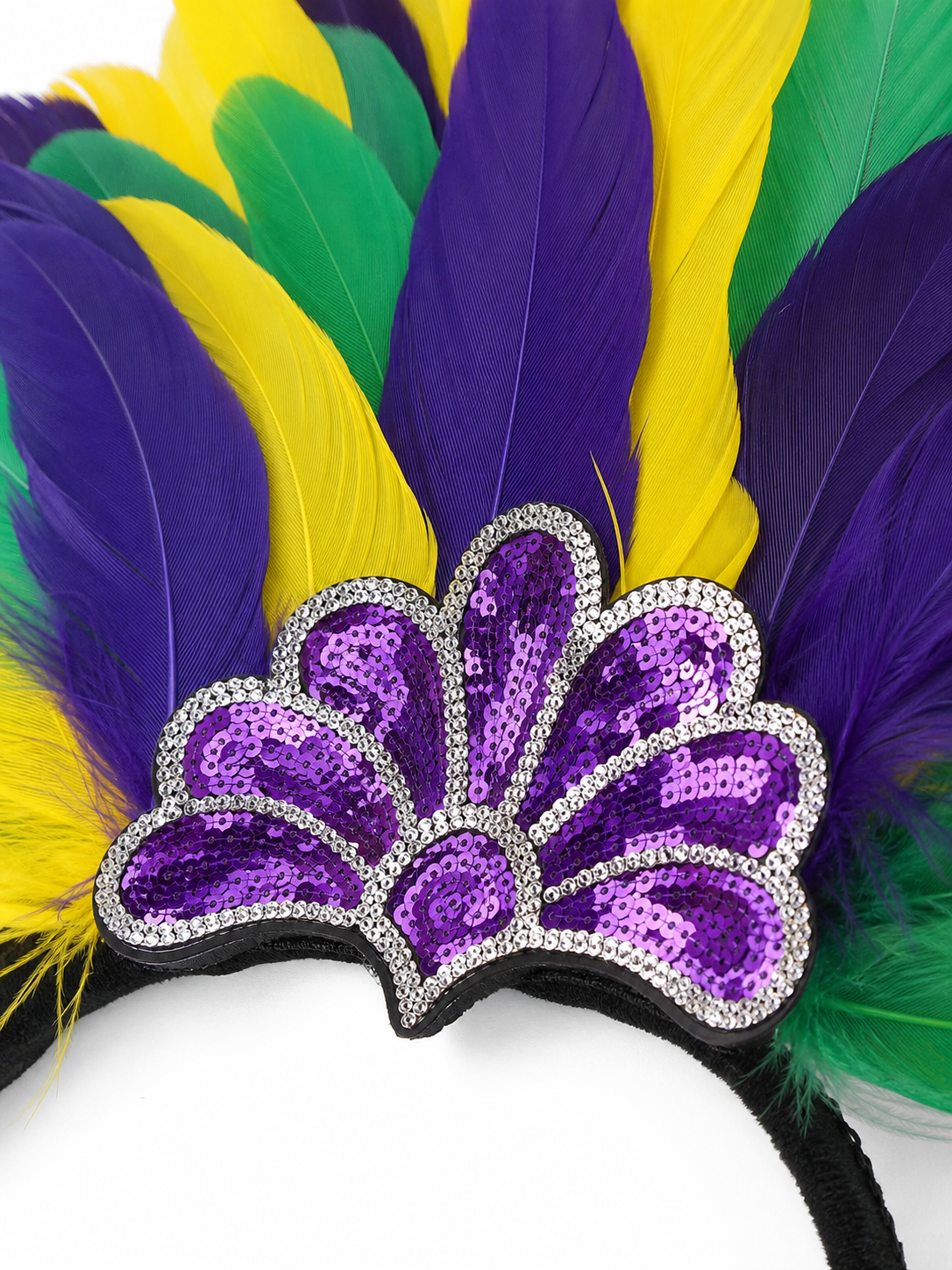 Carnival Feather and Sequin Headpiece