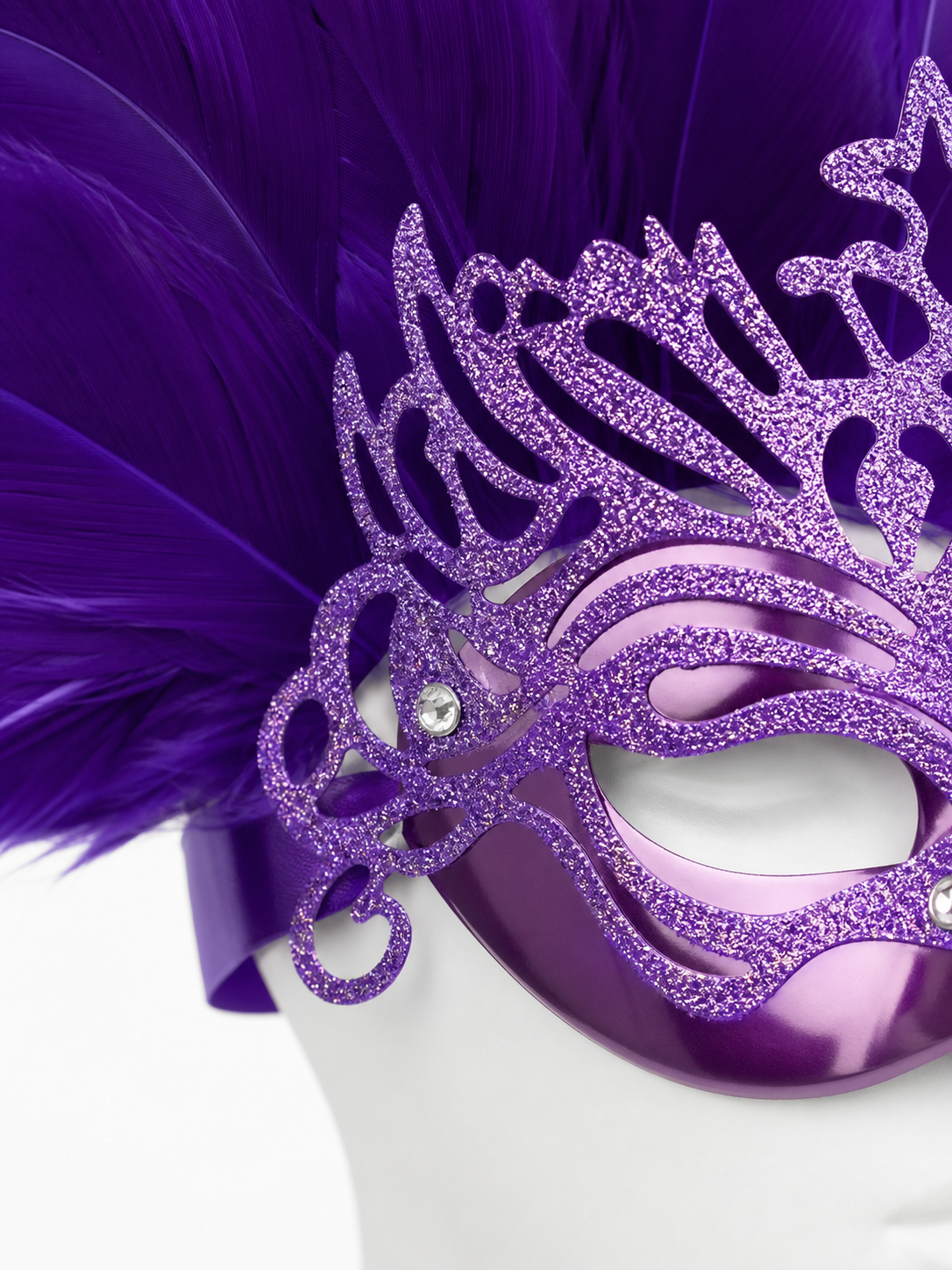 Carnival Mask with Purple Feathers
