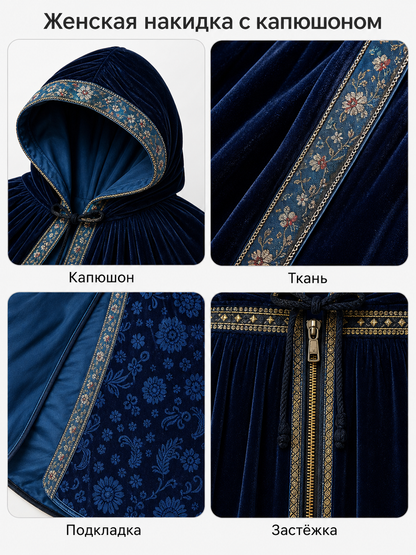 Queen cosplay costume with hood and cape