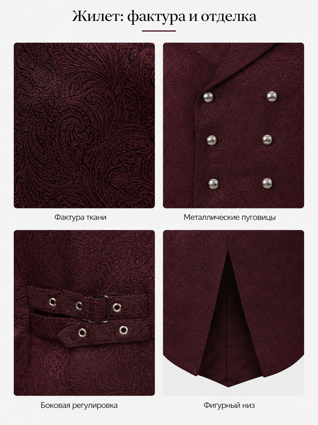 Victorian-Style Suit Vest, Wine
