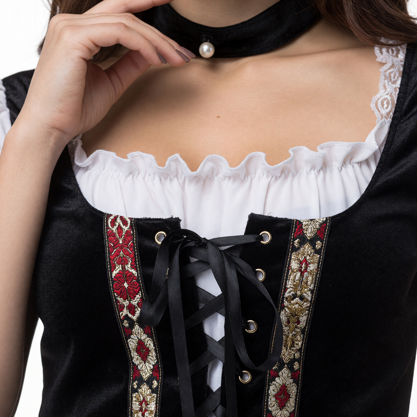 National costume dress with apron and corset