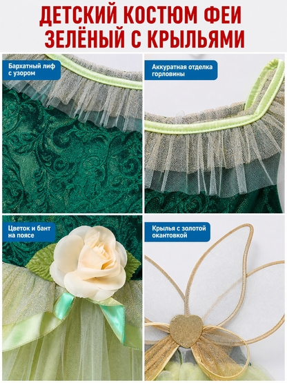 Fairy Costume with Wings and a Full Skirt