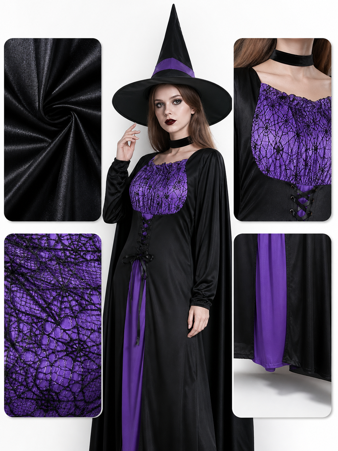 Black Costume Cape with Dress and Hat
