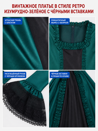 Gothic Victorian Dress with Wide Sleeves