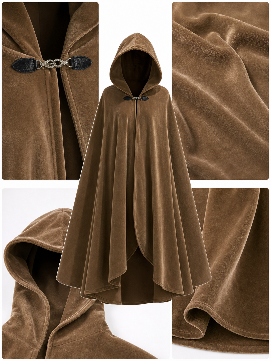 Brown Hooded Costume Cloak