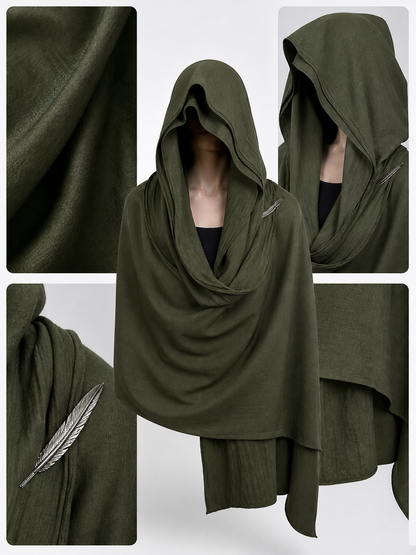 Green Carnival Hooded Cape detail view