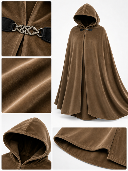 Brown Hooded Costume Cloak