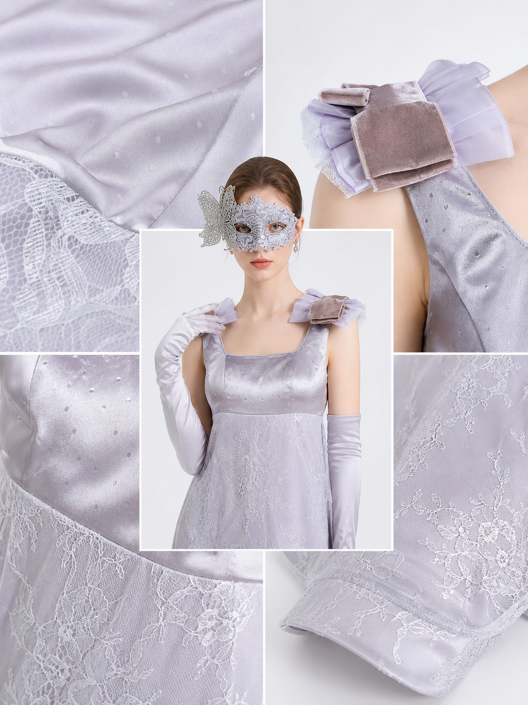 Long Cosplay Dress with Mask and Gloves