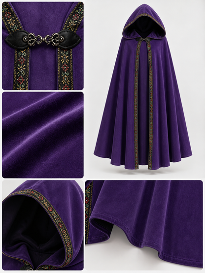 Purple Hooded Velvet Costume Cape product view 63